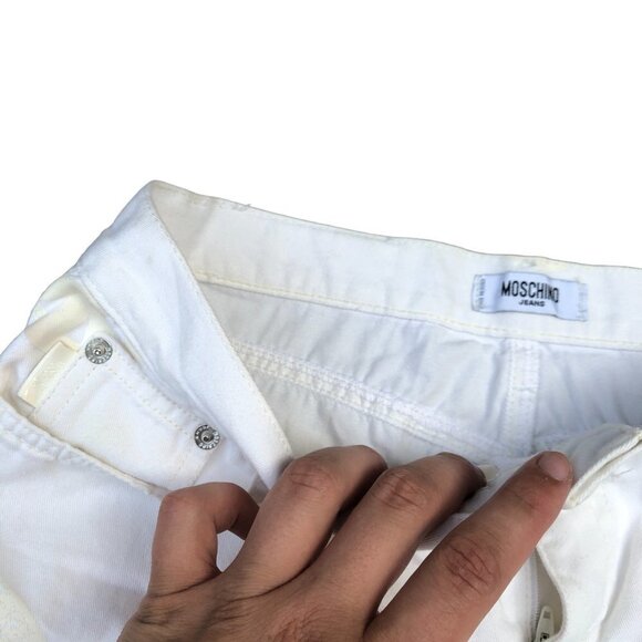 Vintage Moschino Reflective Peace Jeans Size 30 White - Picture 7 of 10
